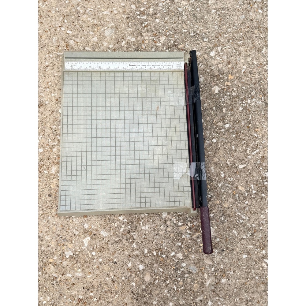 Premier Martin Yale 12 Inch Guillotine Paper Cutter Wood Base Trimmer 0017621
